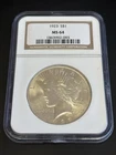 1923 Peace Silver Dollar NGC MS 64 Old Style Holder