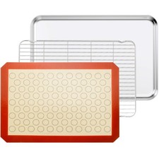 Best Baking Sheet with Cooling Rack and Silicone Mat 20 Inch Stainless Steel