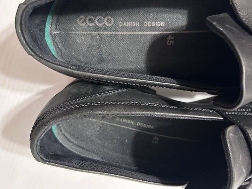 Ecco Black Leather Melbourne Loafer Slip-on Dress Shoe Size EU 45/11.5-12 US - Picture 6 of 10
