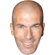 Zinedine Zidane Stubble Celebrity Mask, Flat Card Face, Fancy Dress Mask