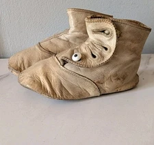 Leather Kids High Button Boots Antique Edwardian Victorian 