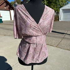 Vintage Y2k paisley hippie bell sleeve coquette fairy core boho size XL womens