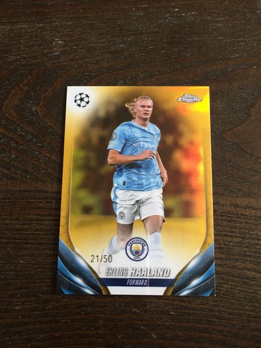 2023-24 Topps Chrome Erling Haaland Manchester City Norway Gold 21/50