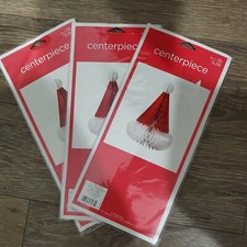 NOS honeycomb Christmas Santa Hat Table Decoration lot