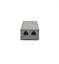 STEREN RJ11 300-146WH 4C Telephone Dual Surface Jack Surface Mount ABS White