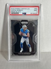 2020 Panini Chronicles Prizm Black Justin Herbert #PB-3 PSA 9 MINT Rookie RC