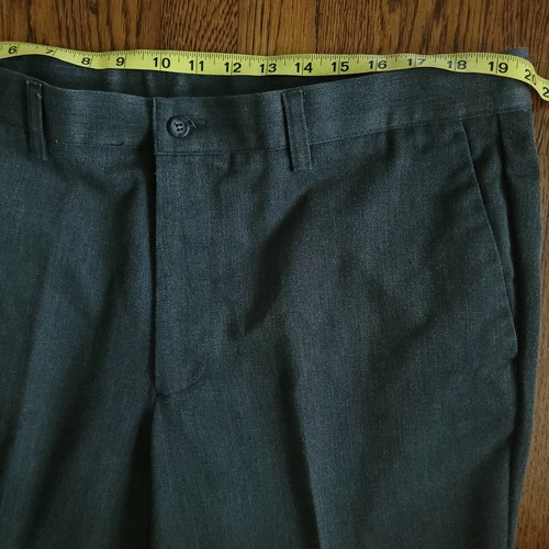 Mens Gray Dress Pants Flat Front Uncuffed Waistband Docker Individual