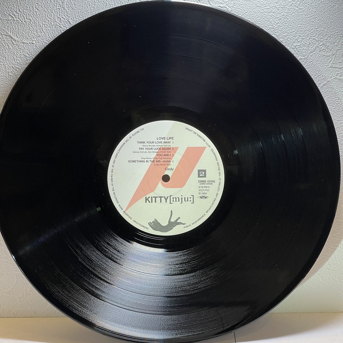Cindy – Love Life/LP 1986 Kitty 28MS-0098 w/OBI Japan EX/EX Stevie