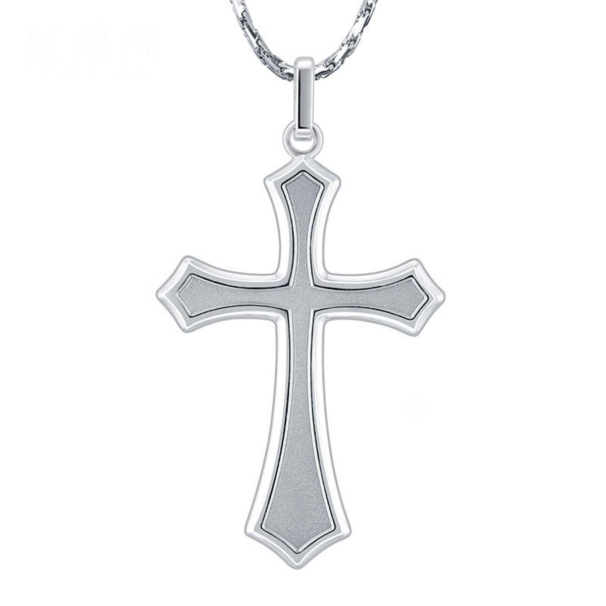 Pure Platinum 950 Men Women Gift Bless Lucky Smooth Cross Pendant