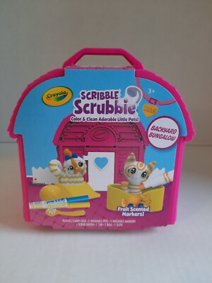 Crayola Scribble Scrubbie Color & Clean Pets Backyard Bungalow Playset 10 Pieces