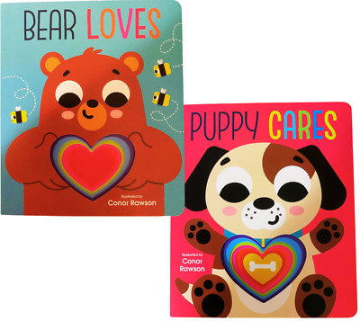 Bear Loves OR Puppy Cares Cut Out Heart Board Books CHOICE - 2 NEW!