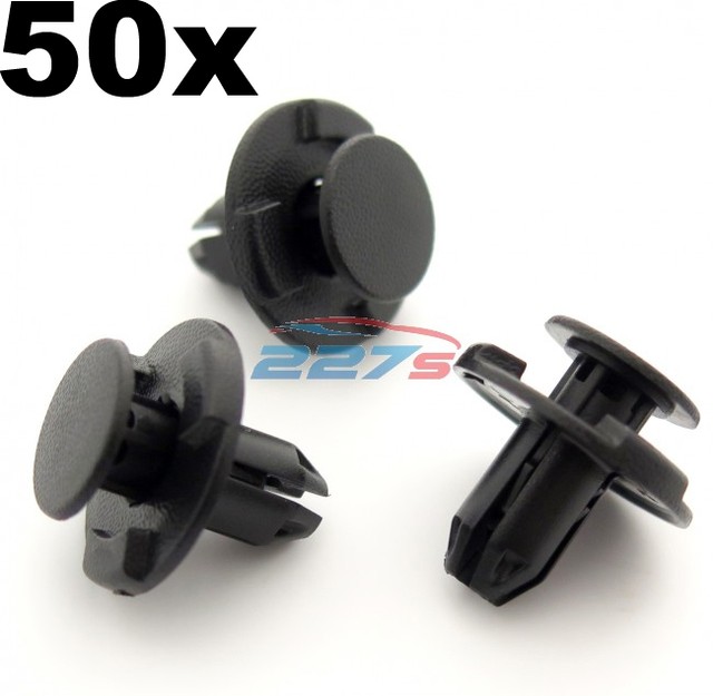 50x 8mm Hole, Wheel Arch Liner Clips, Plastic Trim clips for Inner Wing