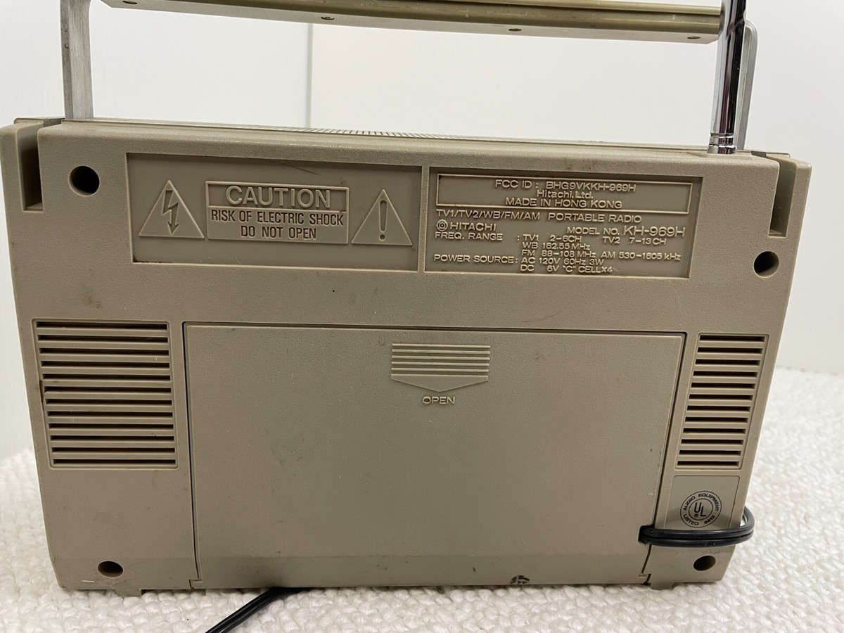 Vintage Hitachi Portable Radio Model No. KH-969H TV1/TV2/WB/FM/AM