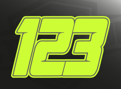 3 X Custom Race Numbers Vinyl Stickers/Decals - Fluorescent Day-Glo ...