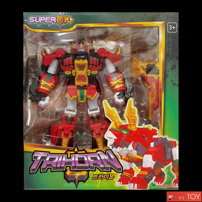 SUPER 10 TRIHORN Red Viking Triceratops Dino Transforming