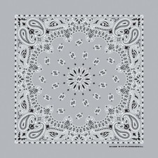 Carolina Creative Bandanna Silver Paisley Print 22" x 22" Hav-A-Hank