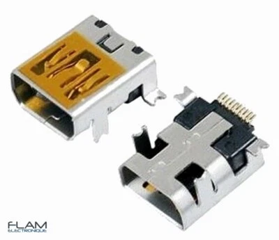 Connecteur Mini USB femelle 10 broches / 1x Connector female Mini USB 10 pins - Photo 1/3