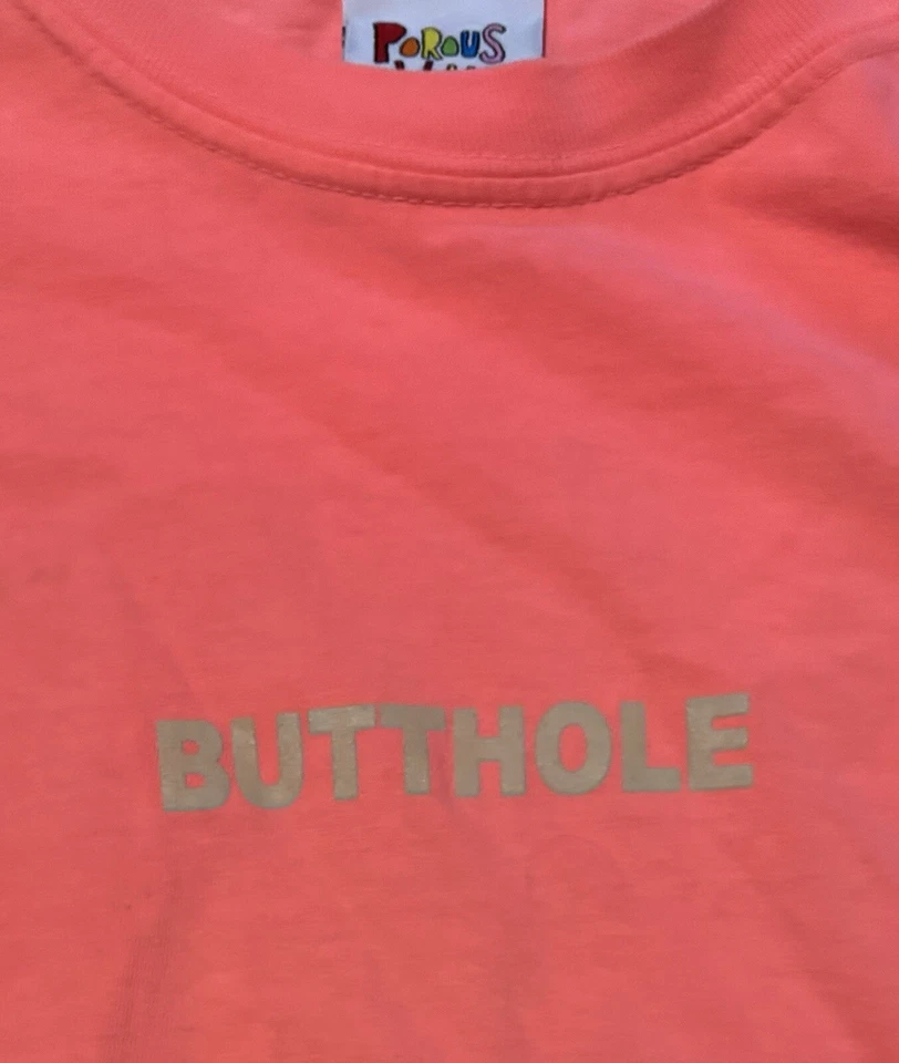 Camiseta Porous Walker "Butthole" Script Rosa Talla Hombre XL Foto 2 de 4