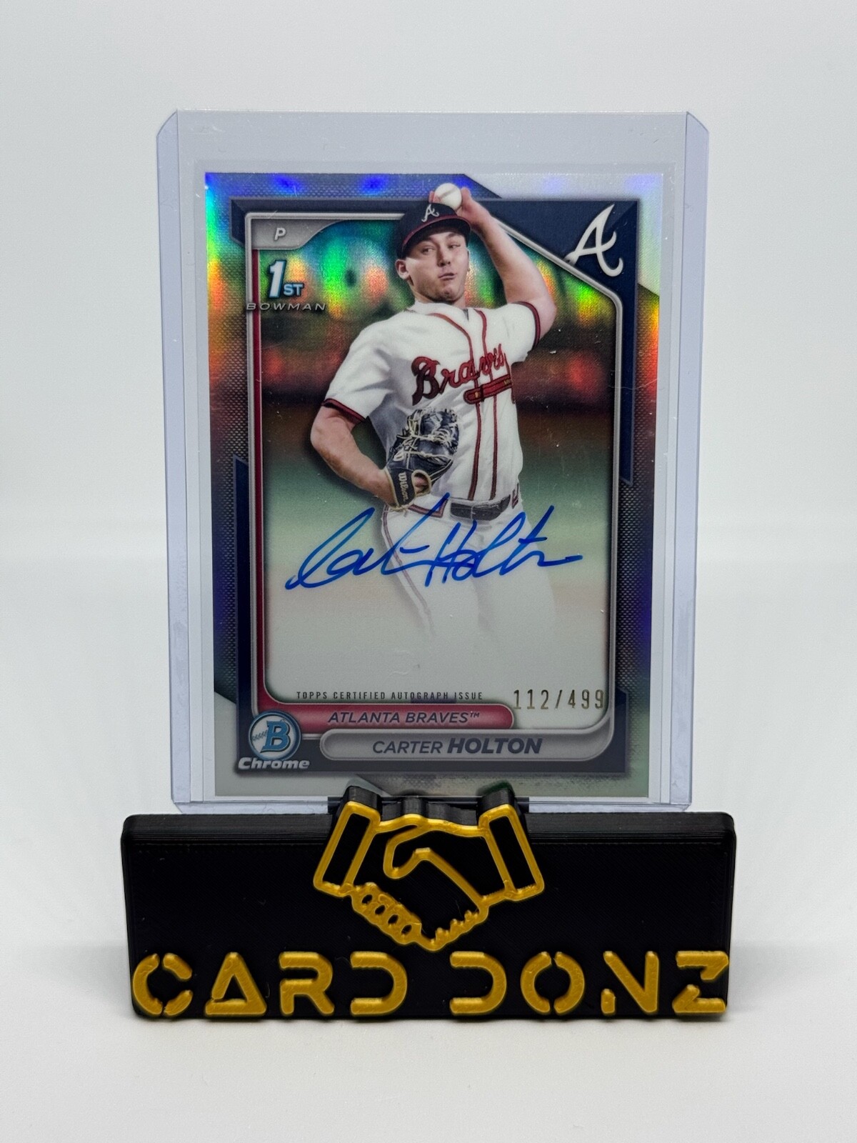 2024 Bowman Draft Chrome CPA-CH Carter Holton Auto Refractor /499 Atlanta Braves