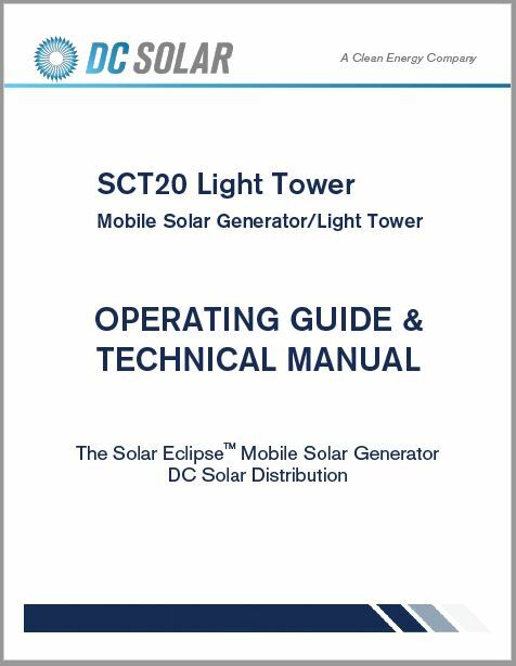 2013-2018 DC Solar SCT20 Light Tower w/ Generator Operating 