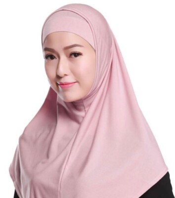 2 Stück Baumwolle (Elasthan) Hijab Amira Uni Schal, verschiedene Größen/Farben 