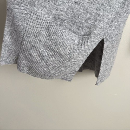 LL Bean Women’s Small Grey Cashmere Cardigan Sweater Long Line Pocket Neutral - Picture 4 of 10