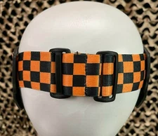 NEW KM Paintball Goggle Strap - Checkered Black/Orange