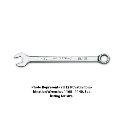 Wright Tool 1132 WrightGrip Alloy Steel Combination Wrench, 12 Point Satin 1''