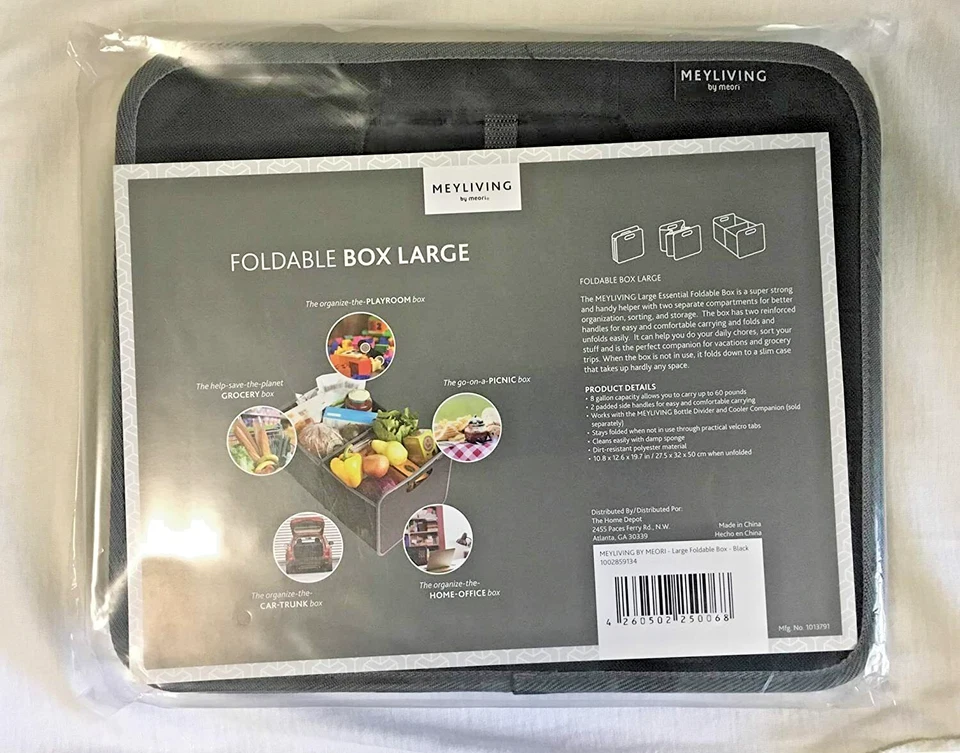 Meyliving Large Foldable Box For Home, Office,  Car,  Groceries or Playroom - Image 3 of 3
