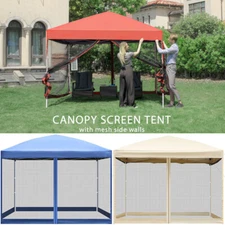 8x8ft Folding EZ Pop up Canopy Gazebo Netting Screen House Party Tent 3 Heights