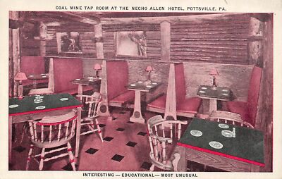 POTTSVILLE Pennsylvania postcard Schuylkill County coal mine tap room bar hotel