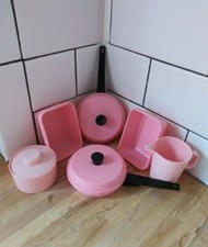 Vintage Chilton Globe Pink Pretend Play Baking Pots and Pans Set