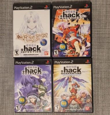 .hackシリーズ PS2版 + DVD hack vol. 1, 2, 3, 4 Playstation 2 game with Anime DVDs included