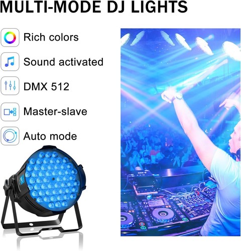 Big Dipper DJ Stage Lights Sound Activated DMX Multi-Color 54x3W RGB LED Par ... - Picture 5 of 8