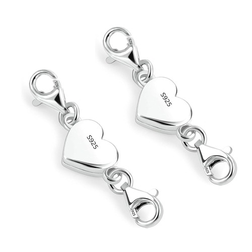 2 Stücke Herz Magnetverschluss Kette 925 Sterling Silber Armband Verschluss Magn