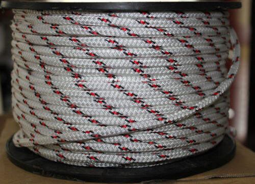 6mm x 200m Polyester Double Braid YACHT Rope Red/Black Reel ***NEW**STRONG - Picture 1 of 2