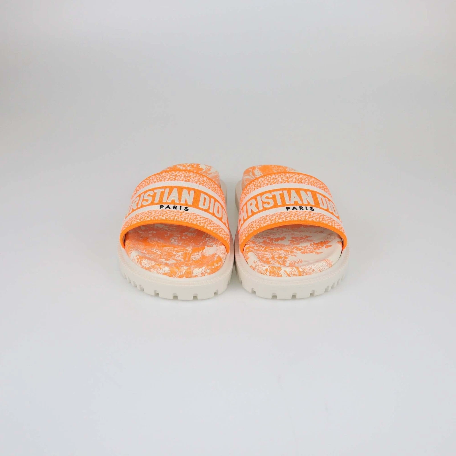 Diapositives Christian Dior brodées blanches/oranges
