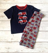 Carters 24m Boys Firetruck Pajamas Set Navy Blue Red Kids Pjs