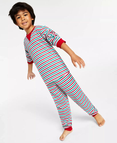 Family Pajamas Unisex Kids 2-Piece Pajama Set, Holiday Stripe, Large / 10-12 - Picture 1 of 3