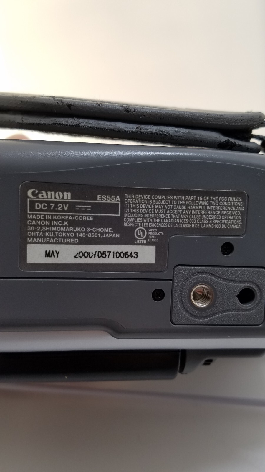 Canon+ES50+ES50A+Video+Camera+Camcorder+For+Repair+With+Charger+and