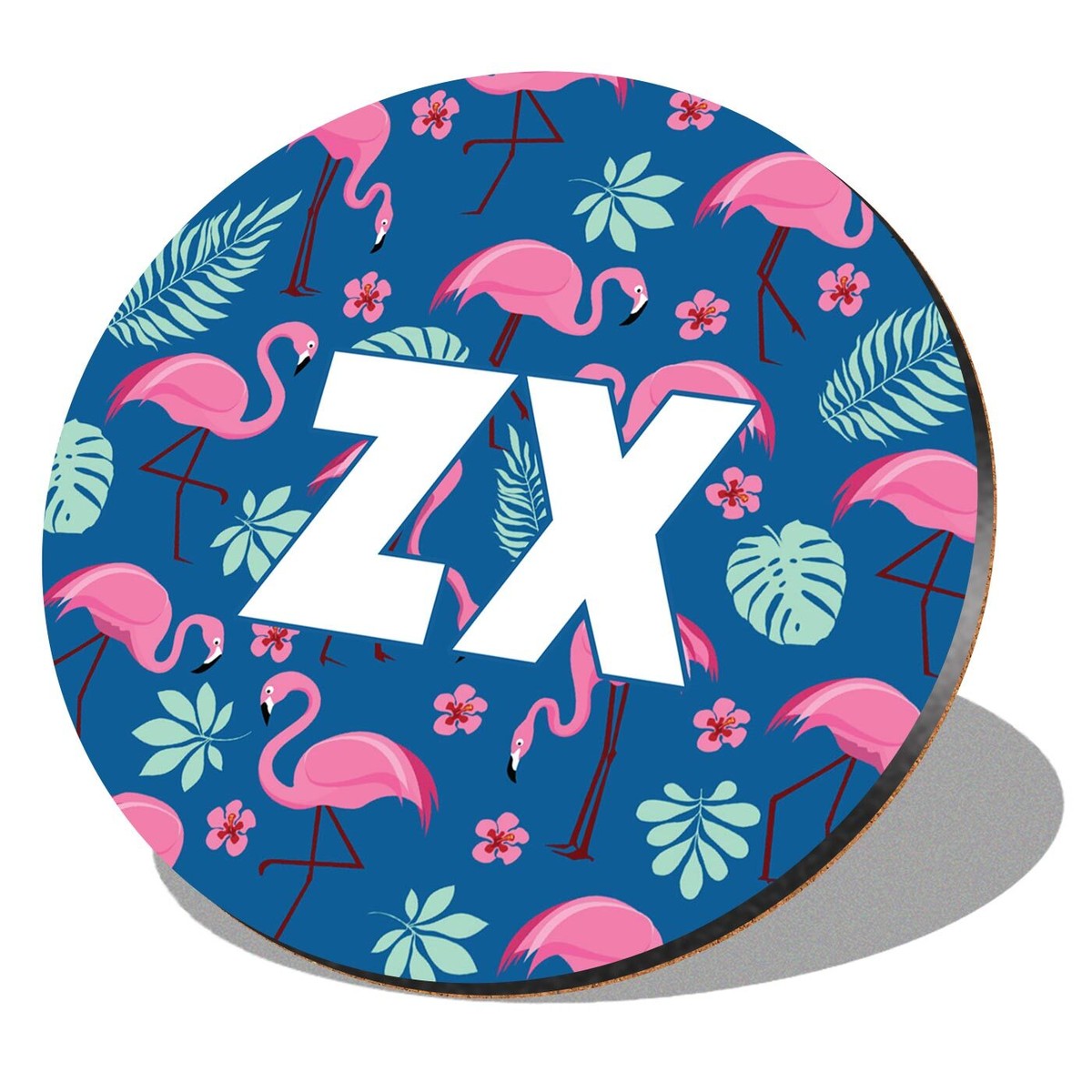 専用ページ❷ 1 x Round Coaster - Letters ZX Tropical Flamingo Palm Flower