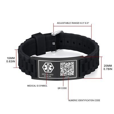 Qr Code Bracelet Theluckytag Upgraded Medical Bracelets Men Women