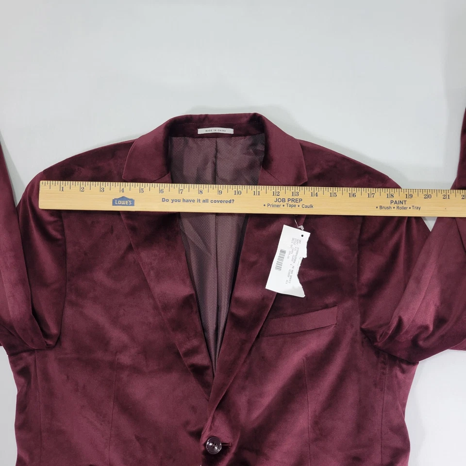 Abrigo Blazer Deportivo Para Hombre Alfani Dos Botones Borgoña Gamuza Mezcla de Poli Talla 42S NUEVO Foto 2 de 4