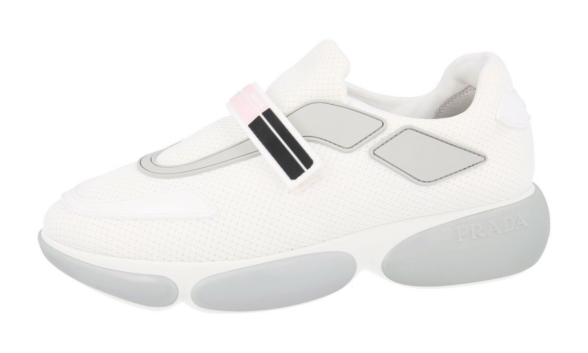 LUX. PRADA CLOUDBUST SNEAKERS SHOES 1E293I WHITE GREY PINK LUX. PRADA CLOUDBUST SNEAKERS SHOES 1E293I WHITE GREY PINK