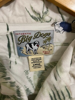 Vintage Big Dogs Chemise Hawaïenne Hommes Taille XXL