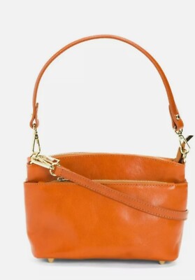 NWT Divina Firenze Lilla Rosso Handmade Leather Convertible Crossbody Bag Italy