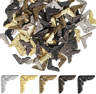 100PCS Metal Book Corner Protectors, Vintage Book Corners, 5 Colors, Iron Corner