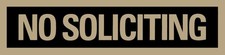 Headline Sign - Self-Stick Sign, "NO SOLICITING" Sign, 2 x 8 Inches, Black an...