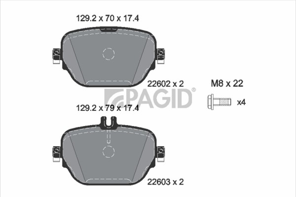 Bremsbelagsatz Scheibenbremse Pagid T2650N FüR Mercedes Klasse Model S213 W213-image
