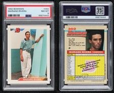 1992 Bowman Mariano Rivera (E* on Back) #302 PSA 8 Rookie RC HOF